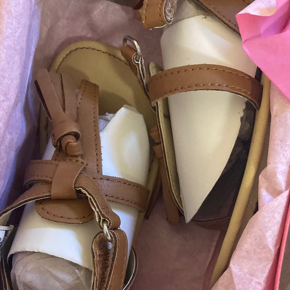 Cat & Jack Other - Cat & Jack Tan Knot-Detail Strappy Sandals